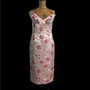 Floral Strapless Midi Dress